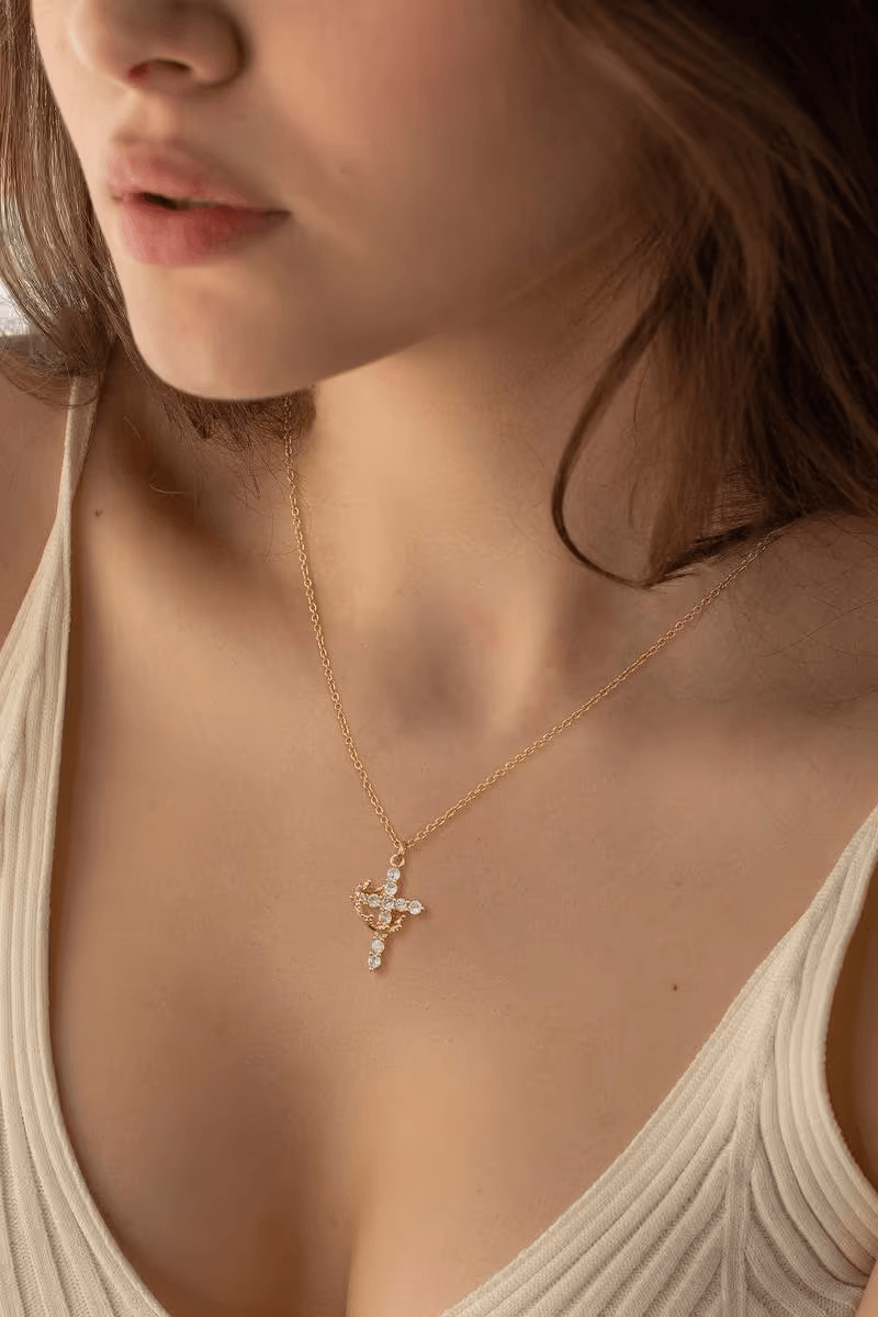 Faith Crown Cross Necklace